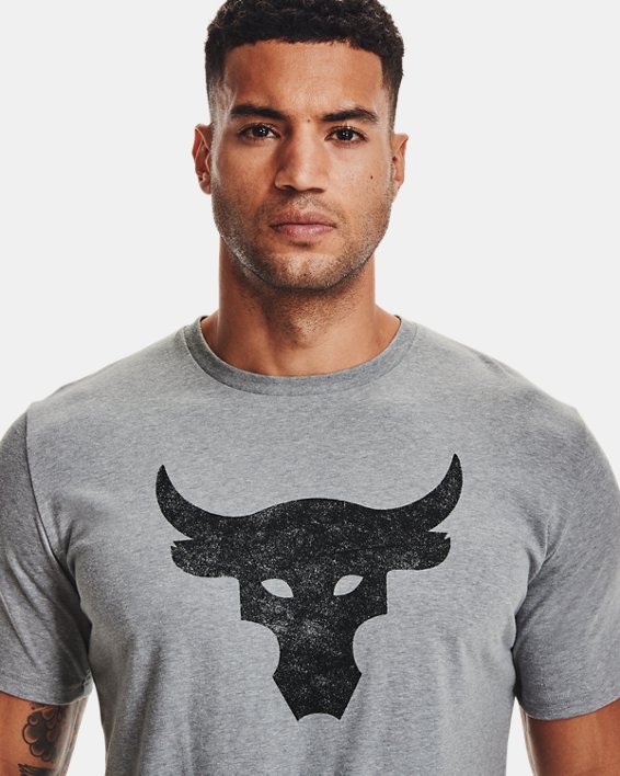 Men's Project Rock Brahma Bull Short Sleeve, Gray, pdpMainDesktop image number 3